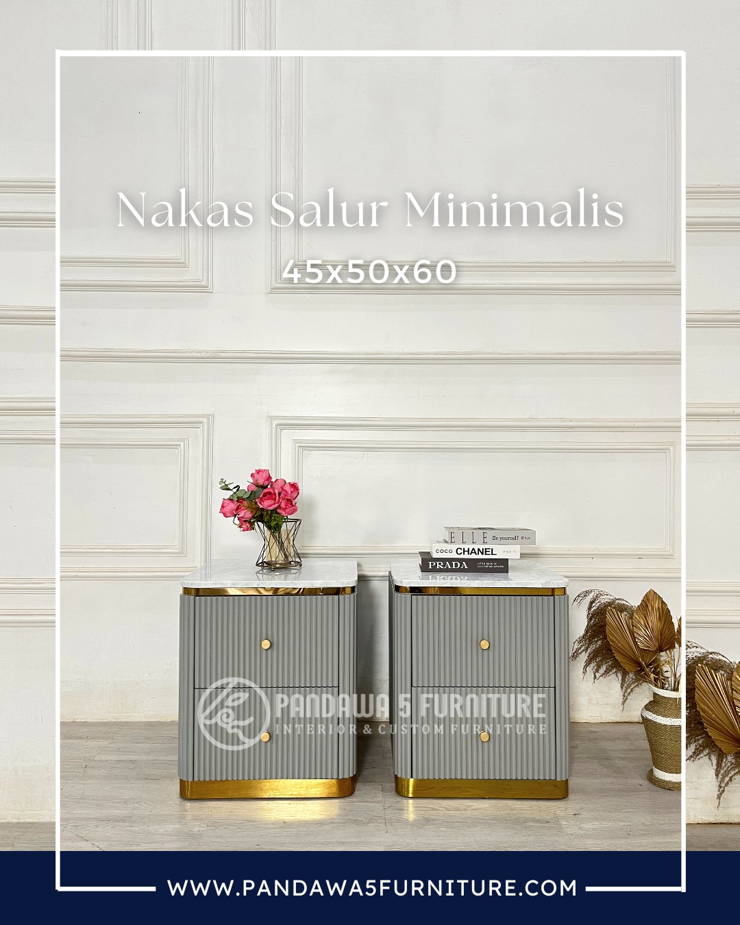 Nakas salur minimalis mewah dengan top marmer carara italy membuat ruangan anda semakin eleganMa (2)